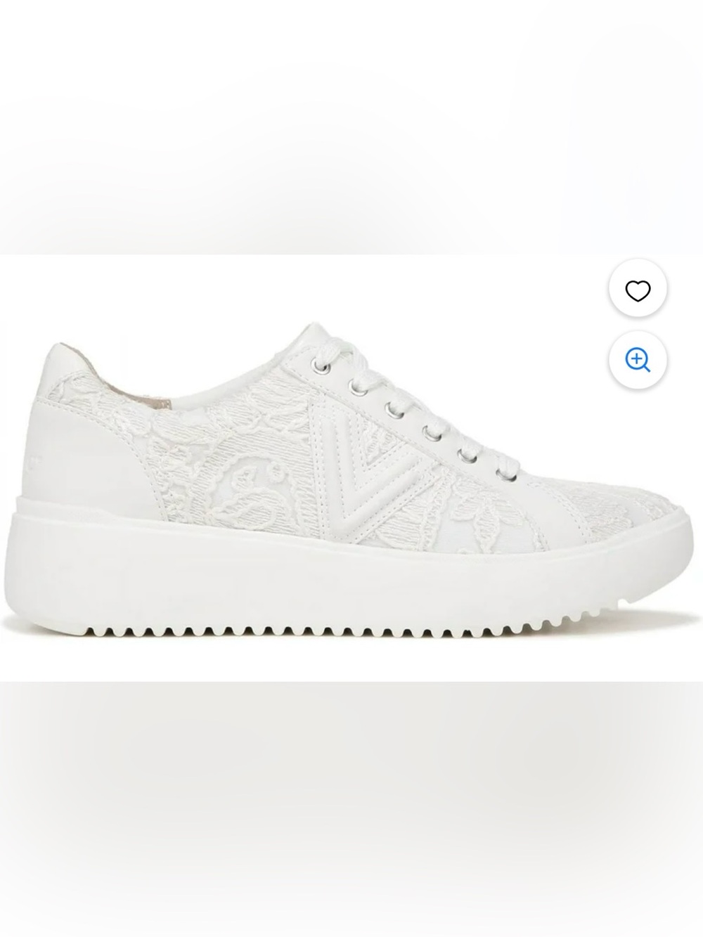 Vionic Women's White Lace Platform Sneaker